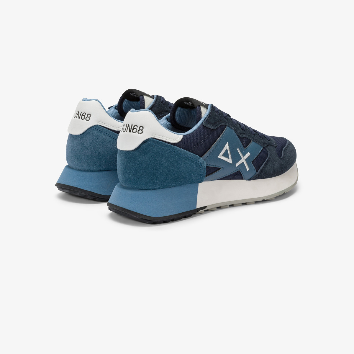 Navy blue Jaki Solid nylon and suede sneaker