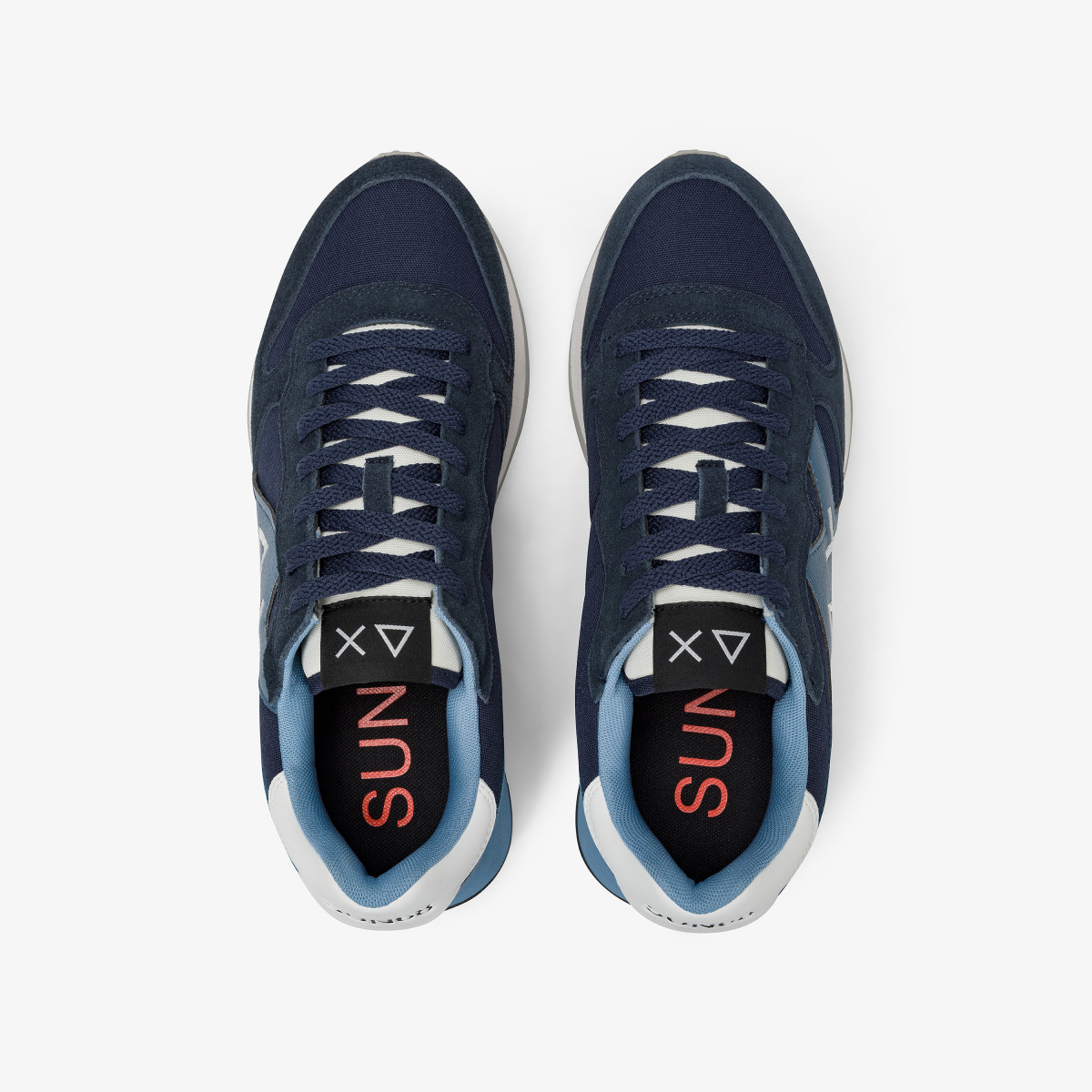 Navy blue Jaki Solid nylon and suede sneaker