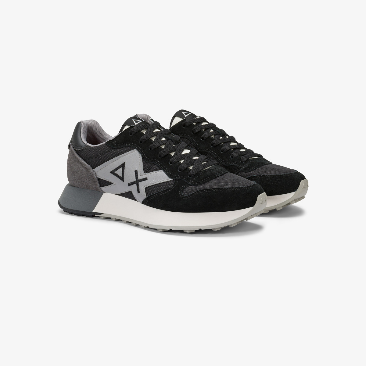 Black Jaki Solid nylon and suede sneaker