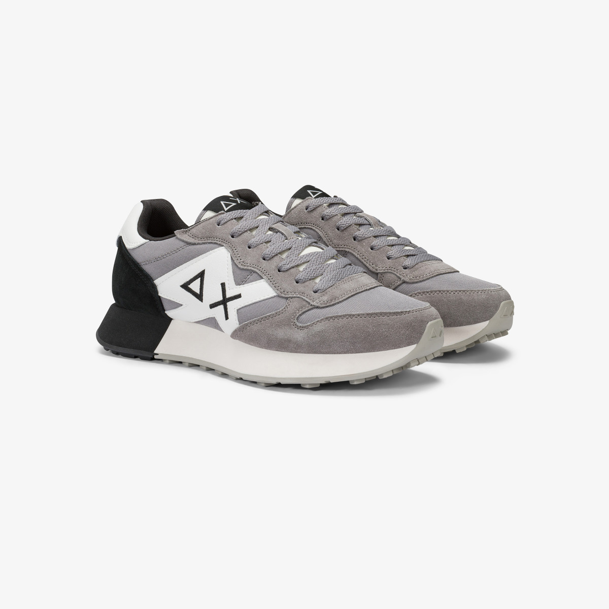 Medium grey Jaki Solid nylon and suede sneaker