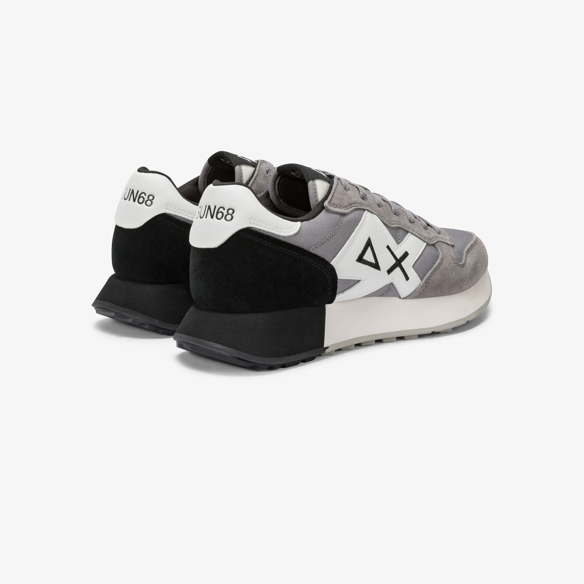 Medium grey Jaki Solid nylon and suede sneaker