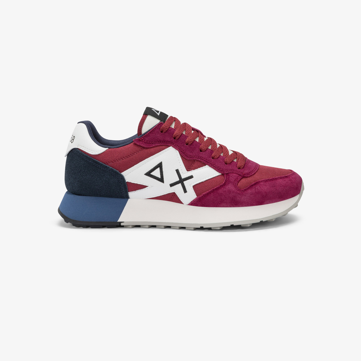 Bordeaux Jaki Solid nylon and suede sneaker