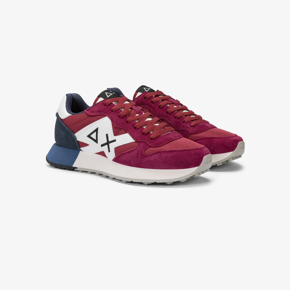 Bordeaux Jaki Solid nylon and suede sneaker