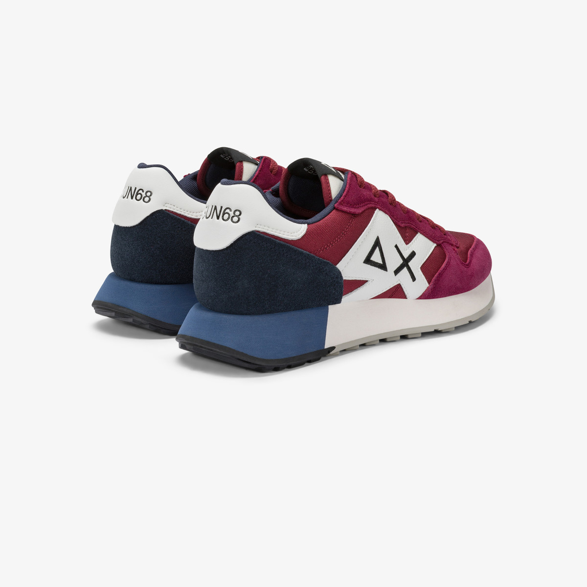 Bordeaux Jaki Solid nylon and suede sneaker