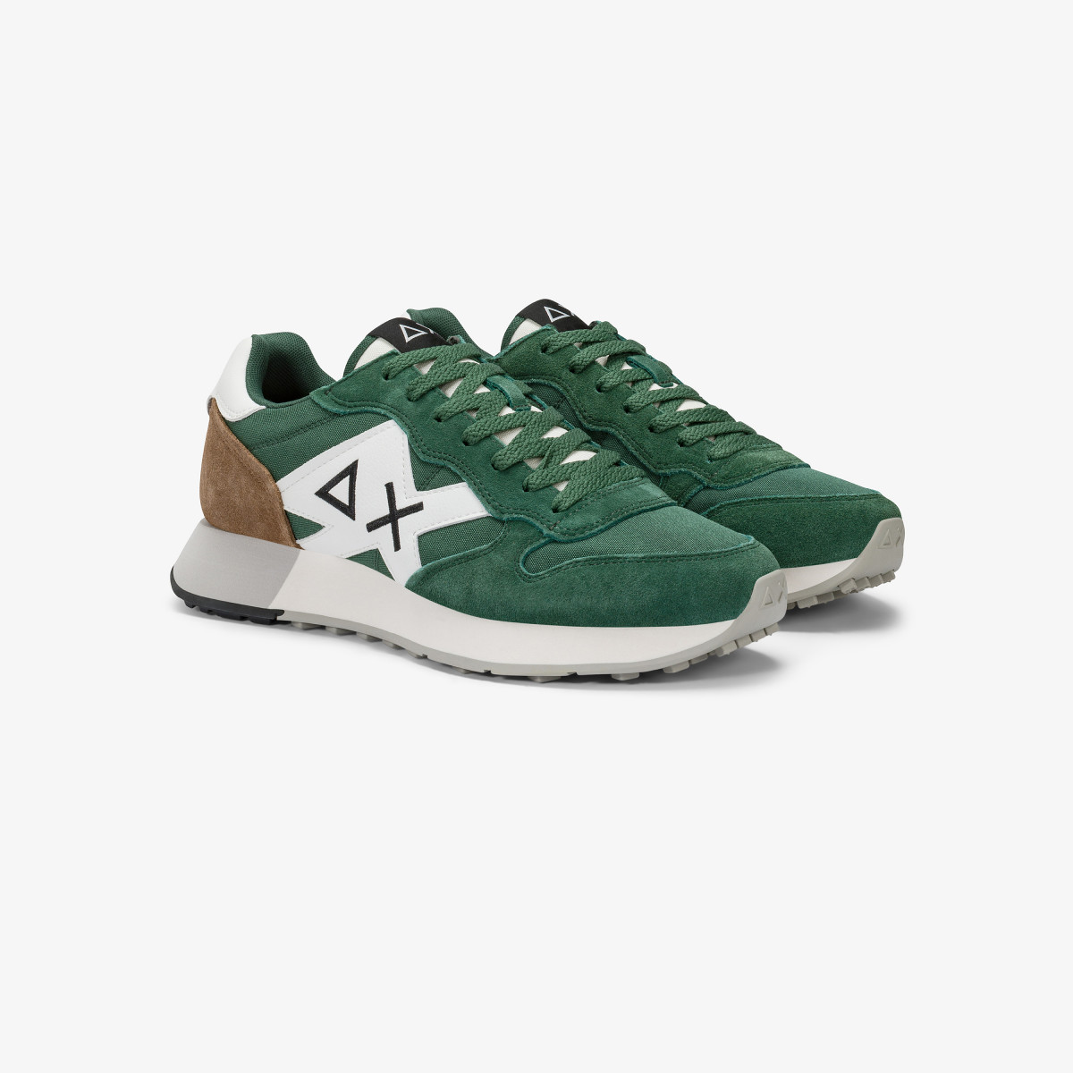 Dark green Jaki Solid nylon and suede sneaker