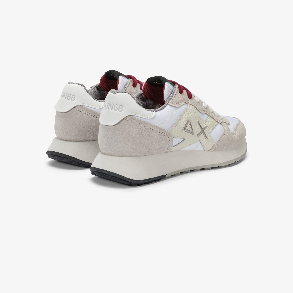 White Jaki Bicolor nylon and suede sneaker