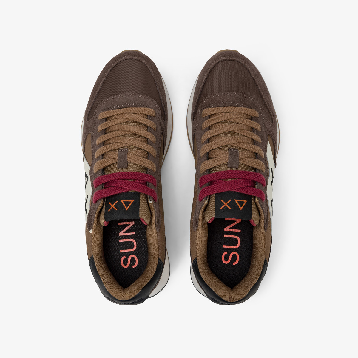 Sneaker Jaki Bicolor in nylon e suede marrone