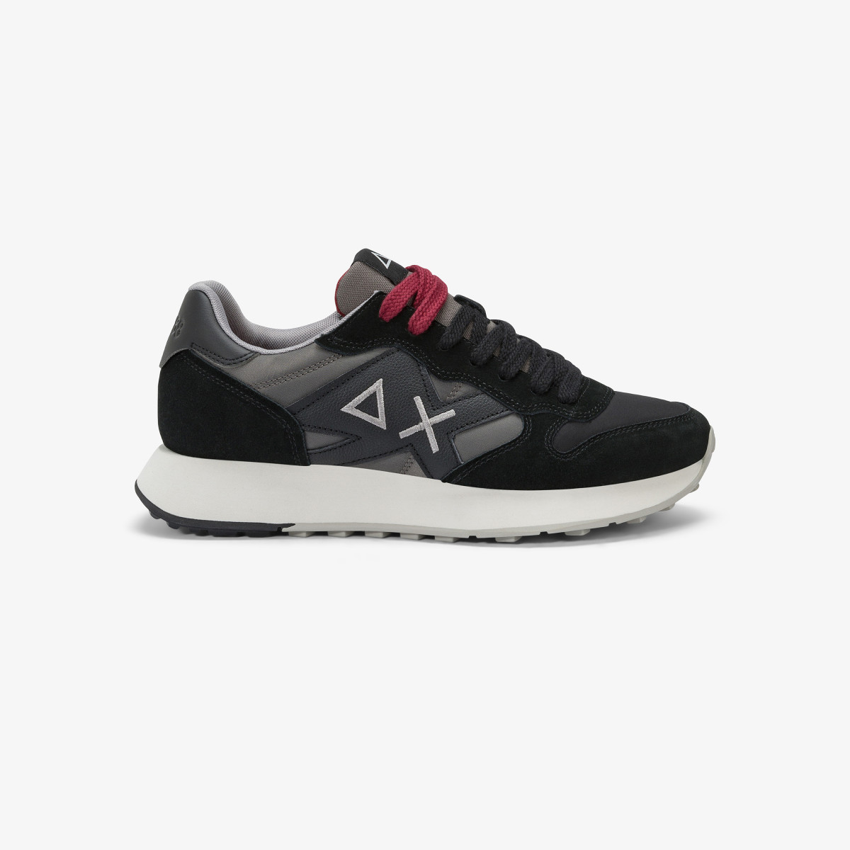 Black Jaki Bicolor nylon and suede sneaker