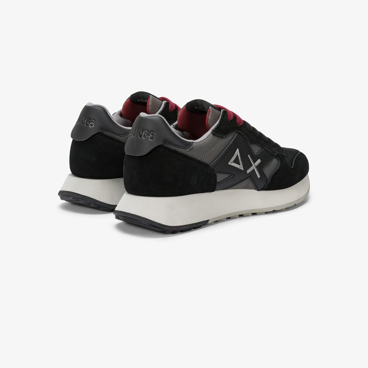 Black Jaki Bicolor nylon and suede sneaker