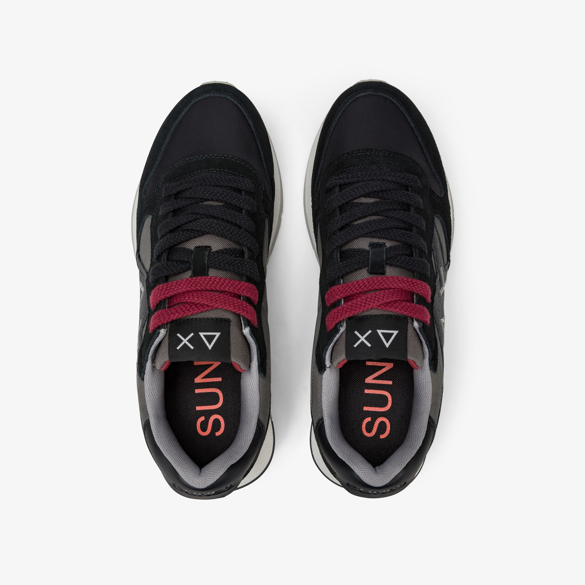 Black Jaki Bicolor nylon and suede sneaker