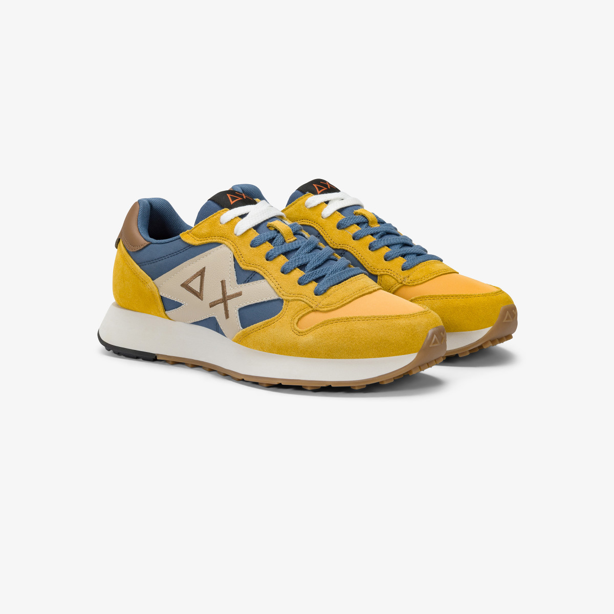 Sneaker Jaki Bicolor in nylon e suede giallo