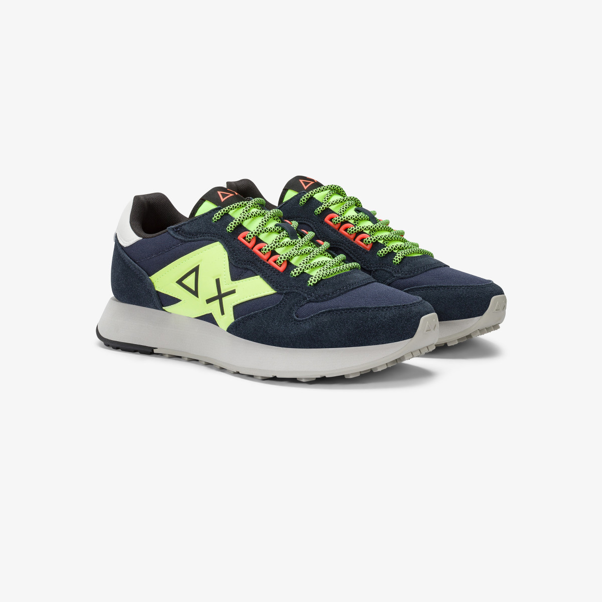Sneaker Jaki 2.0 Fluo in nylon e suede navy blue