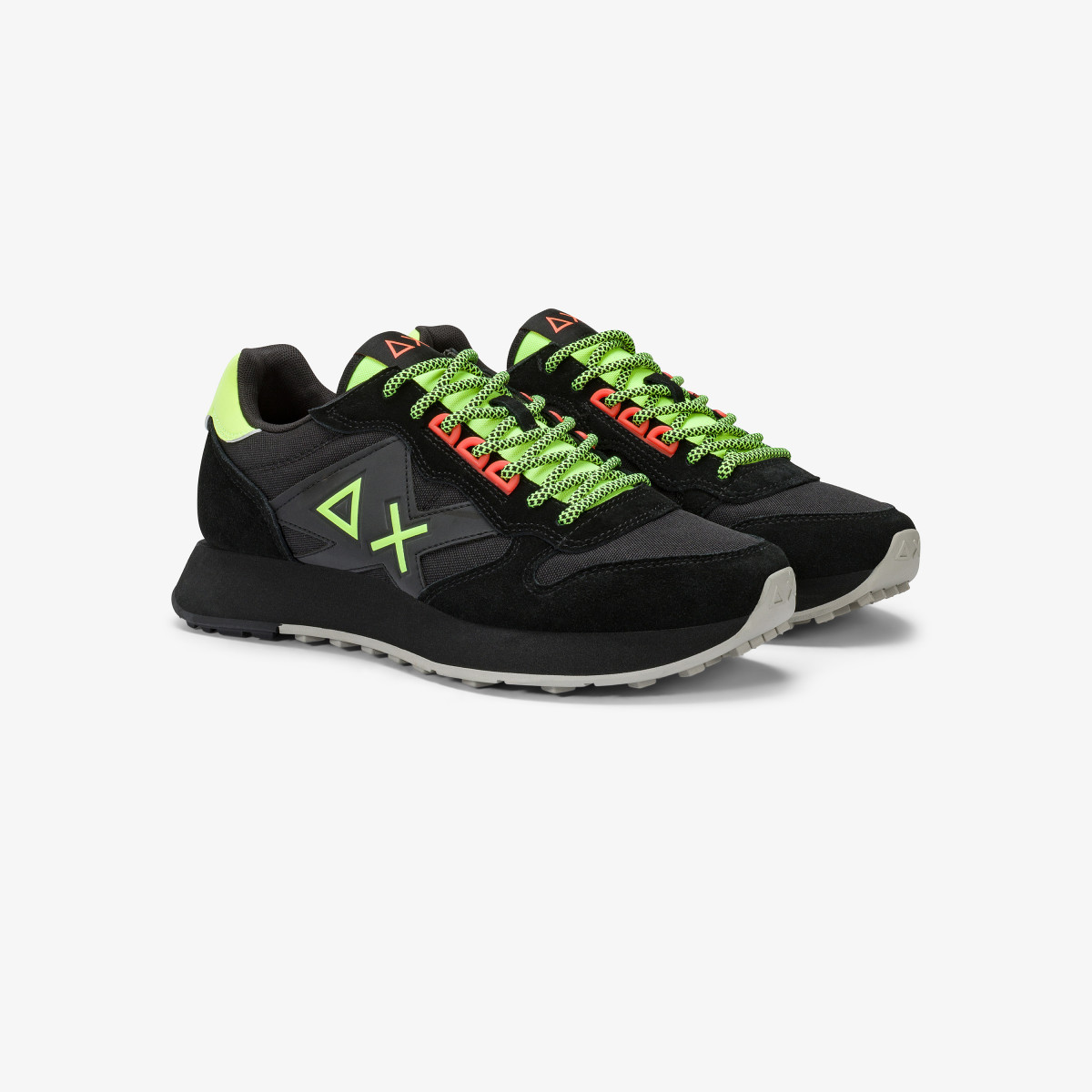 Sneaker Jaki 2.0 Fluo in nylon e suede nero