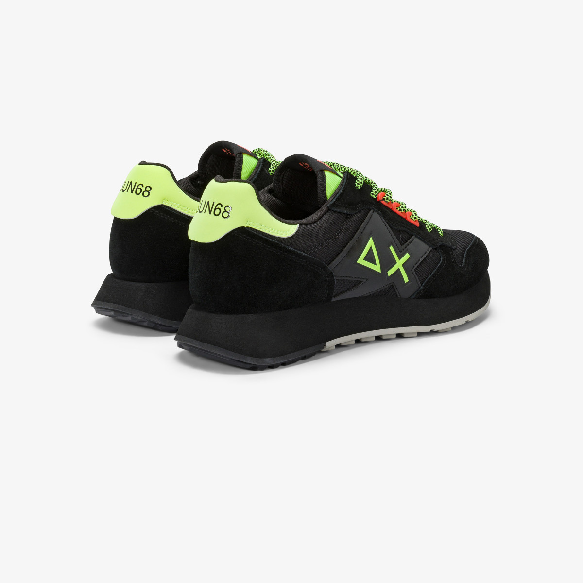 Sneaker Jaki 2.0 Fluo in nylon e suede nero