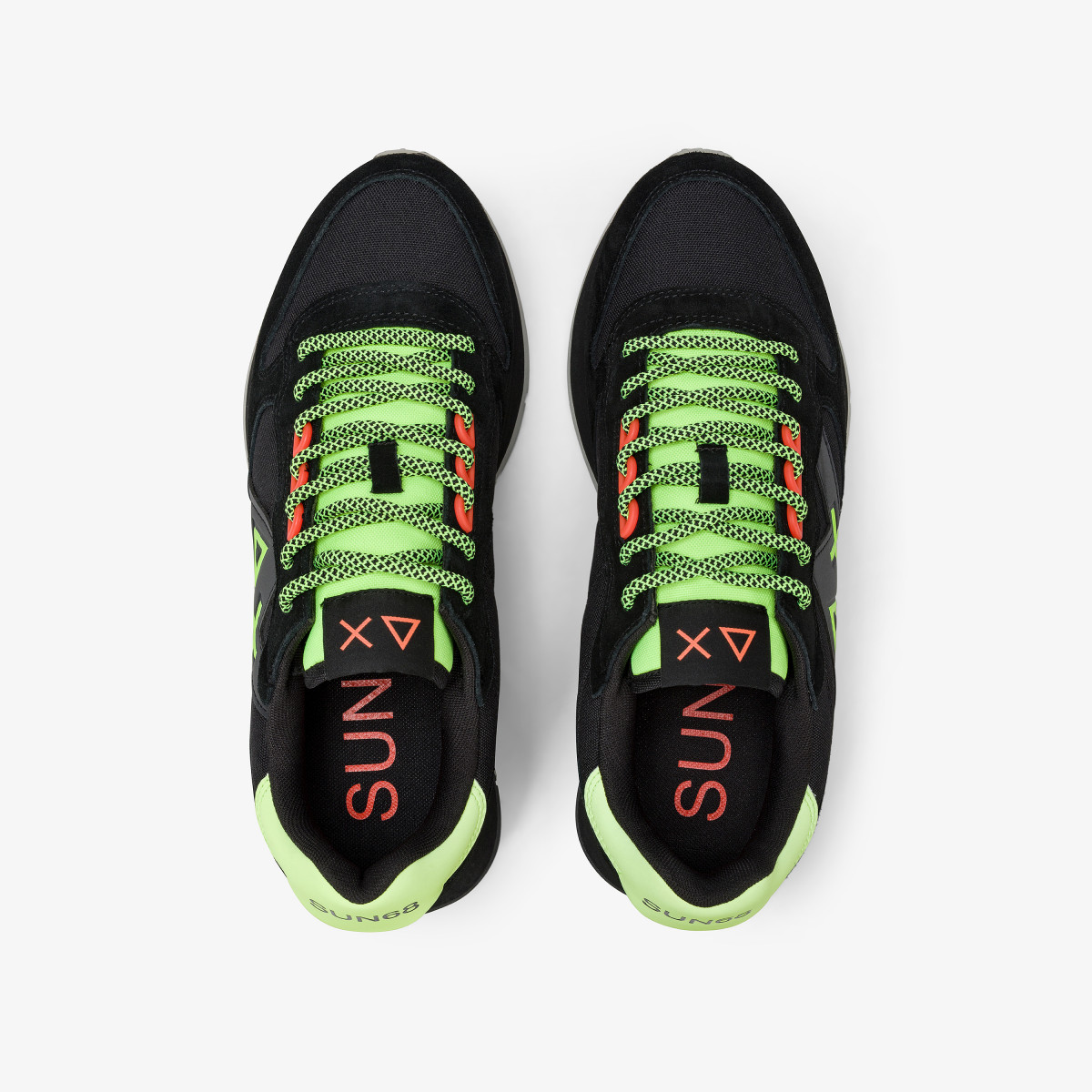 Sneaker Jaki 2.0 Fluo in nylon e suede nero