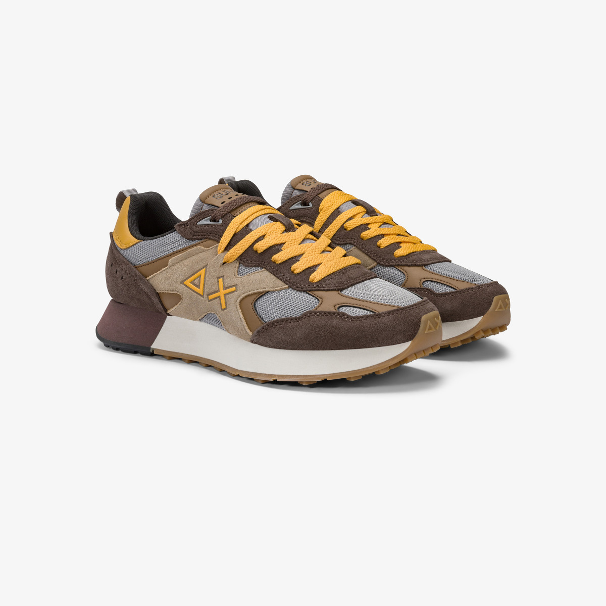 Brown Jaki Outdoor mesh and suede sneaker