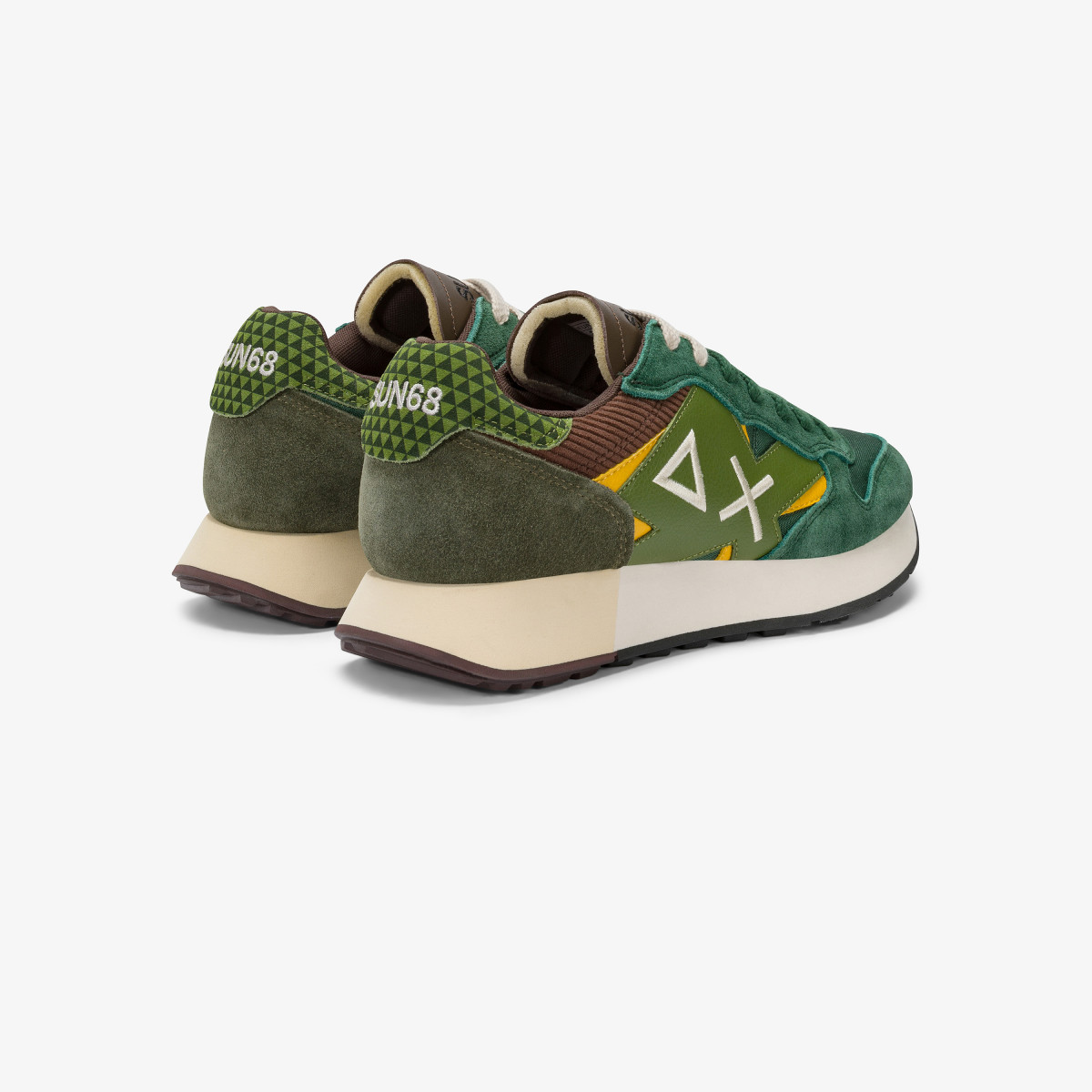 Dark green Jaki Winter nylon and suede sneaker
