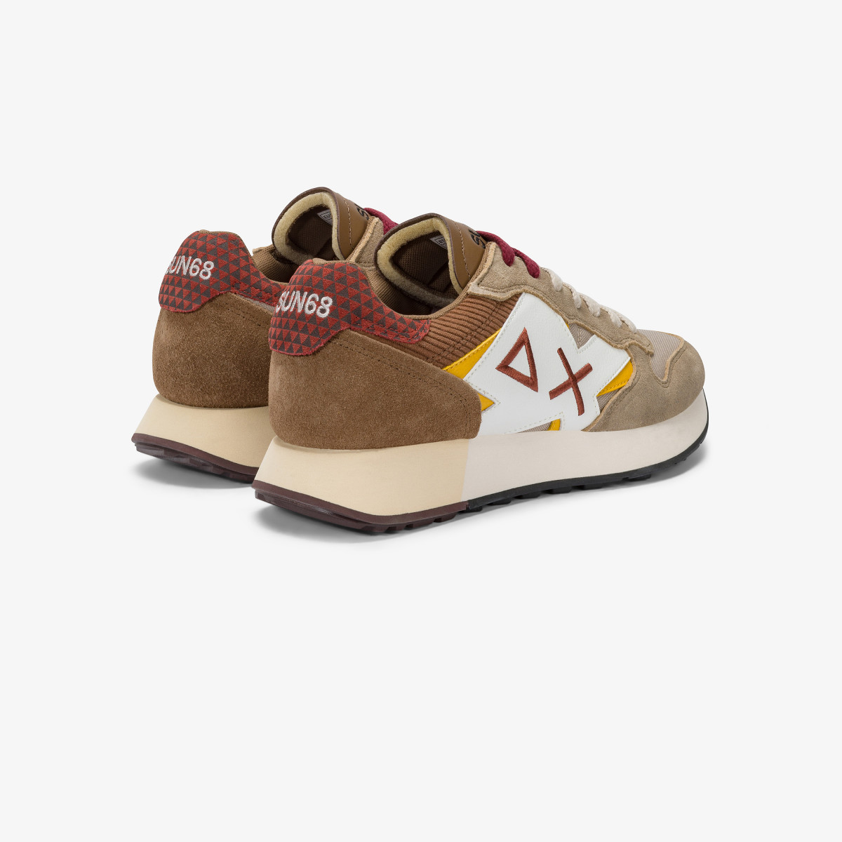 Dark beige Jaki Winter nylon and suede sneaker
