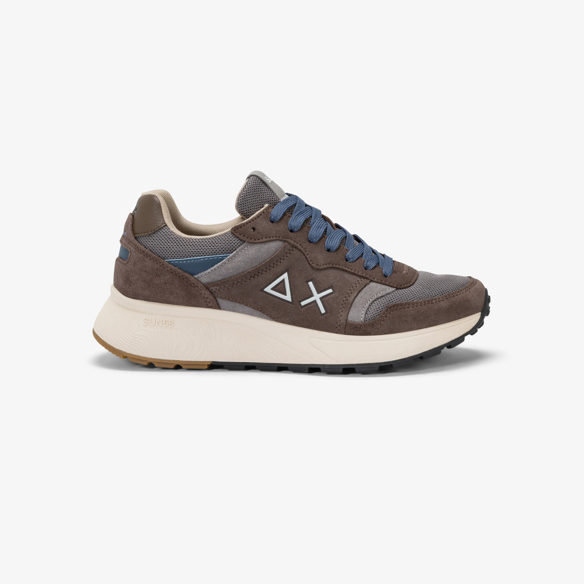 Brown Sun Daddy nylon and suede sneaker