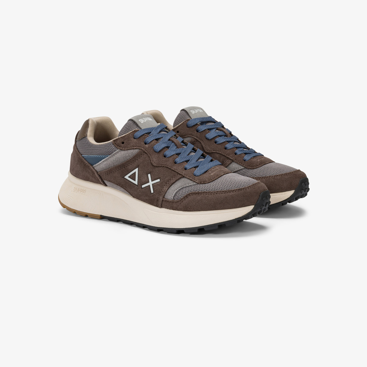 Brown Sun Daddy nylon and suede sneaker