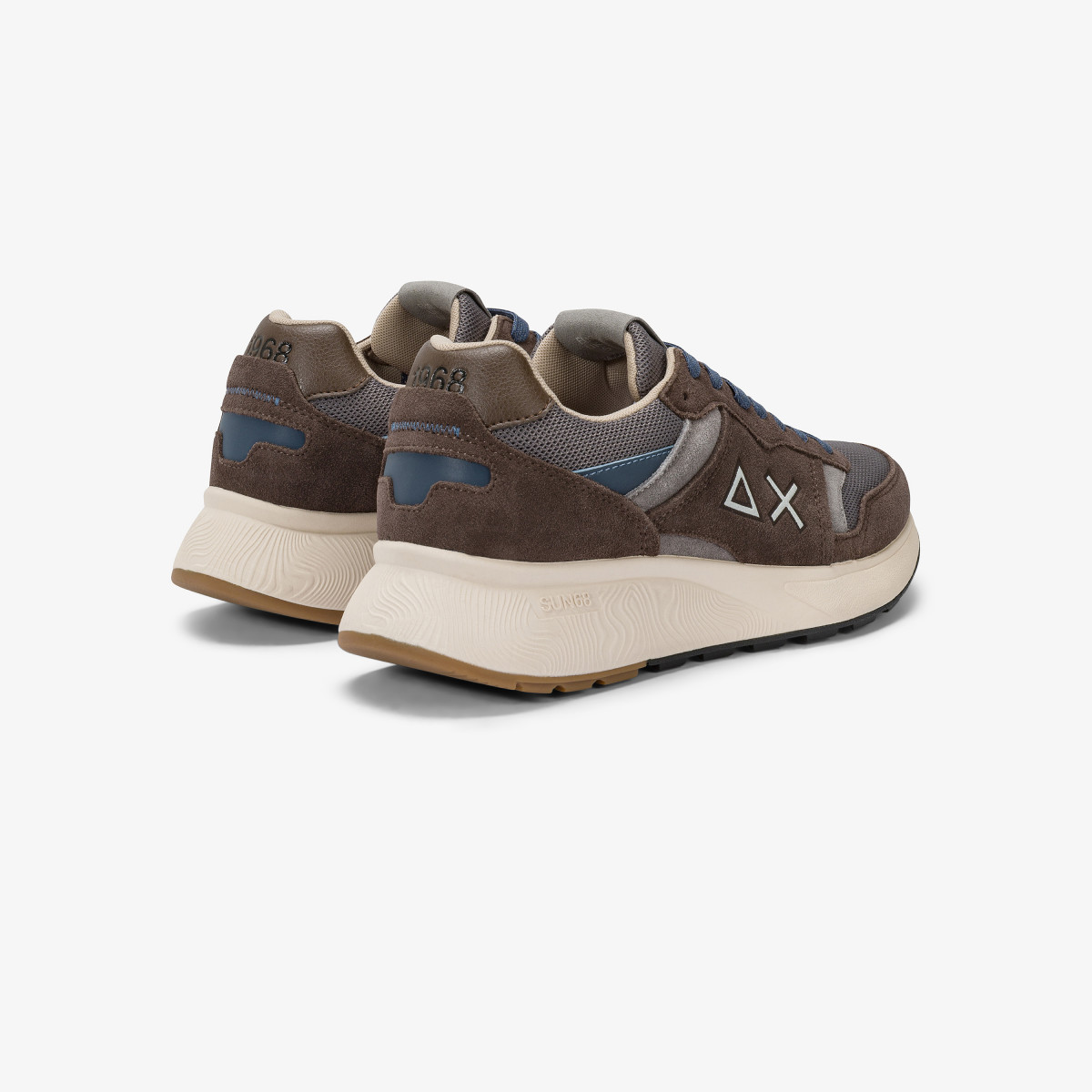 Brown Sun Daddy nylon and suede sneaker