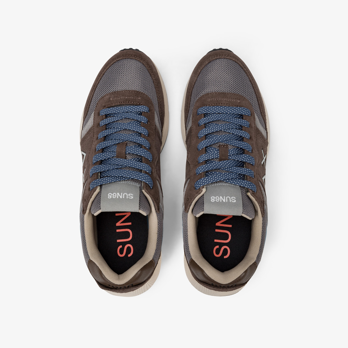 Brown Sun Daddy nylon and suede sneaker
