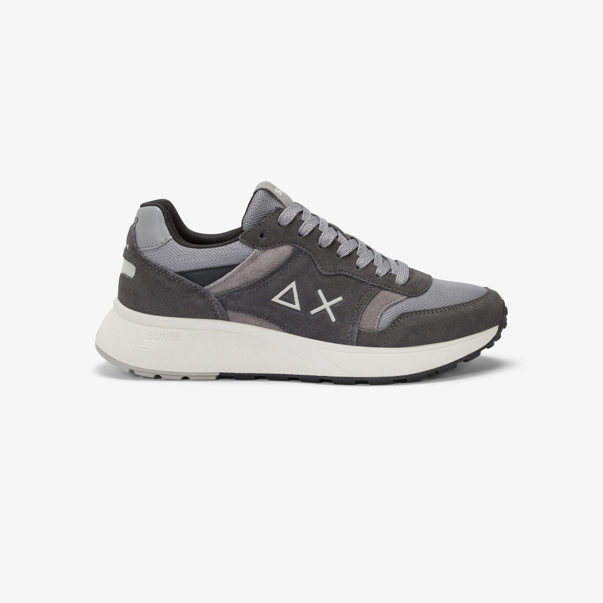 Dark grey Sun Daddy nylon and suede sneaker