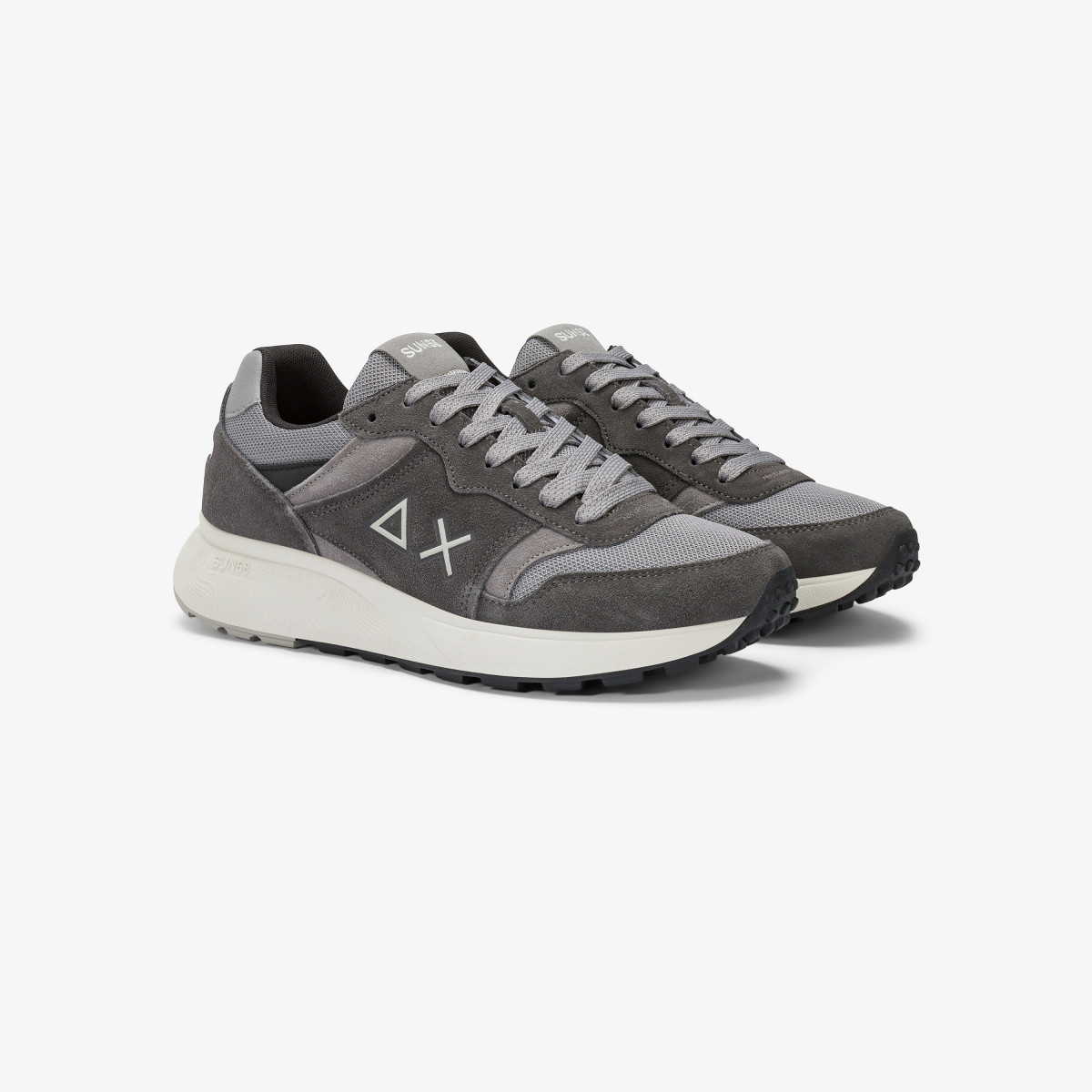 Dark grey Sun Daddy nylon and suede sneaker