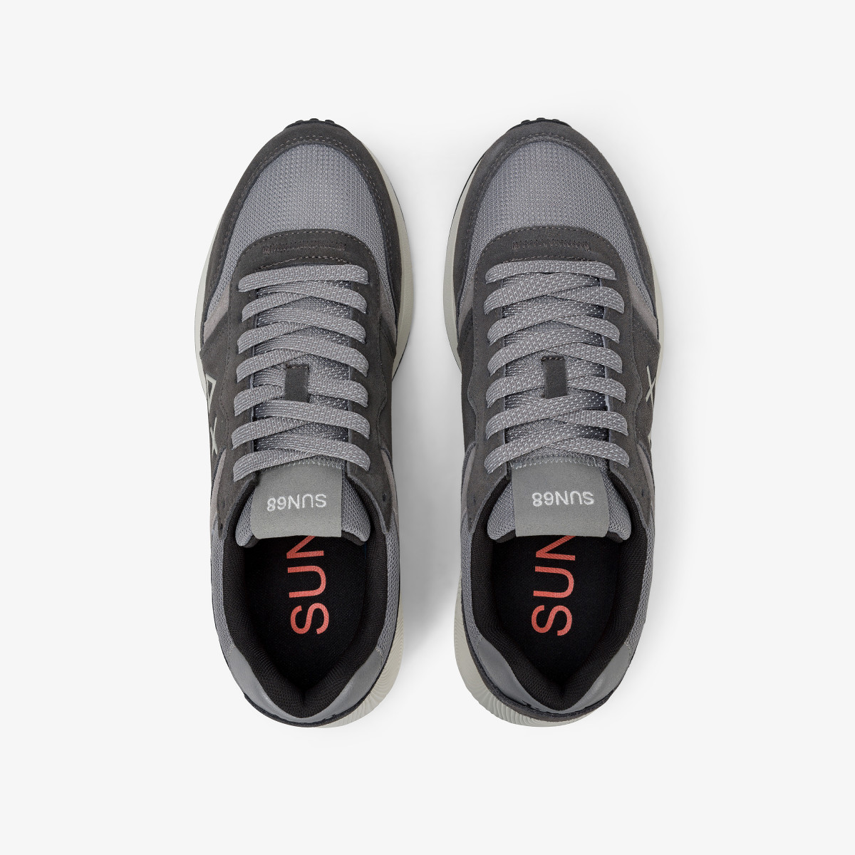 Dark grey Sun Daddy nylon and suede sneaker