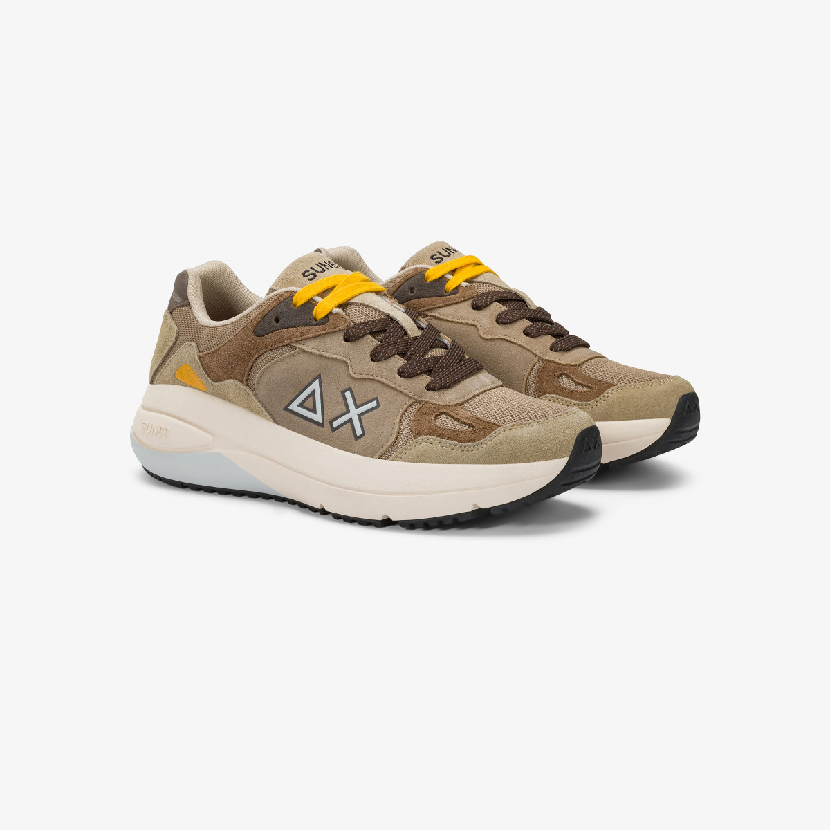 Beige Jupiter Suede sneaker with logo