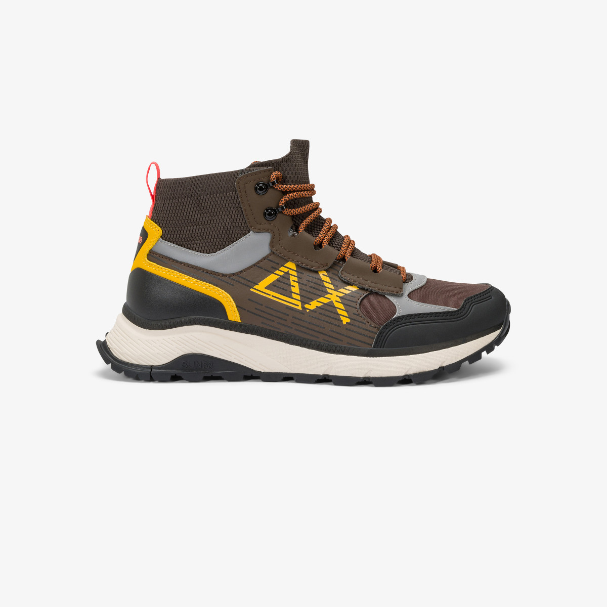 Brown Fire & Camping sporty nylon e pu sneaker