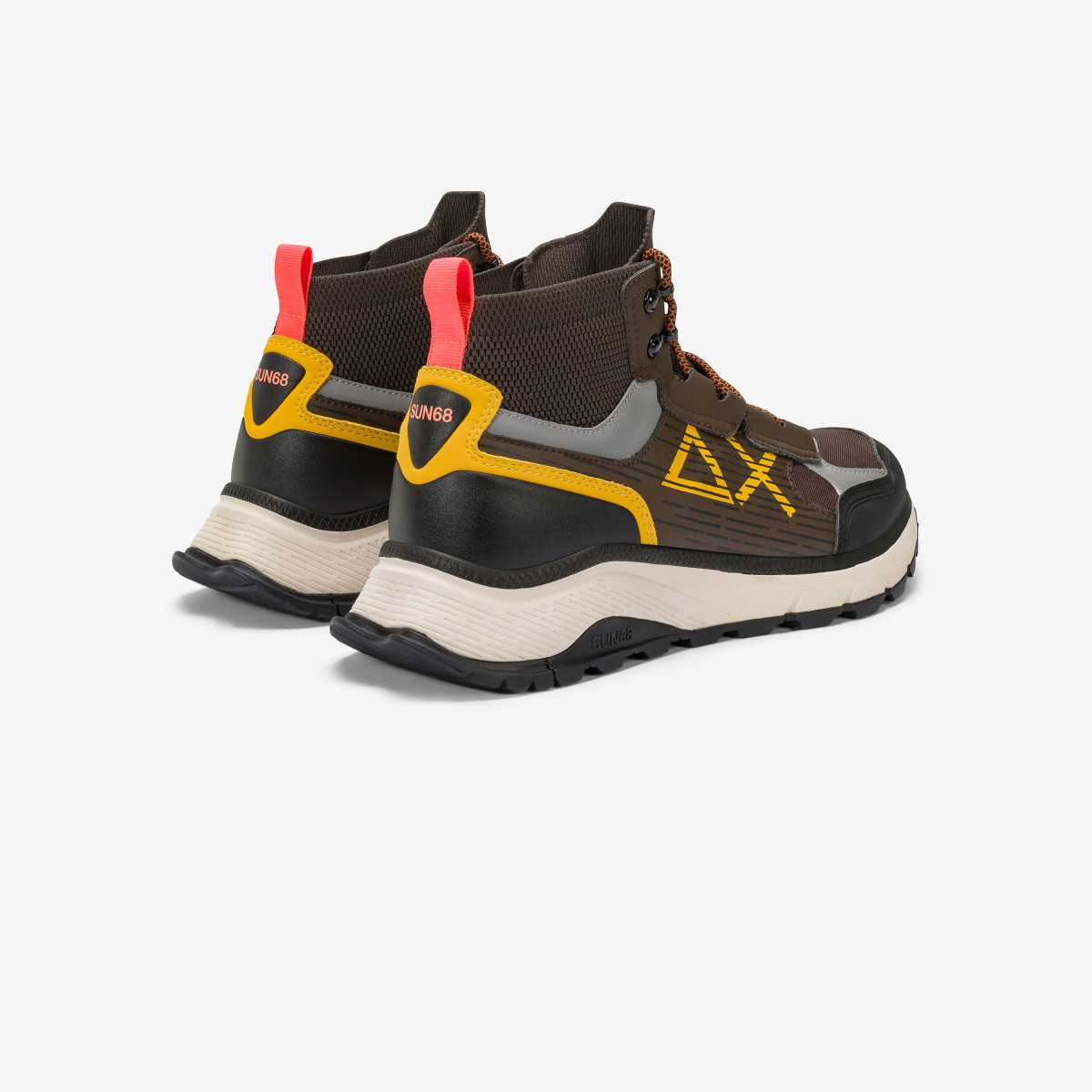 Brown Fire & Camping sporty nylon e pu sneaker