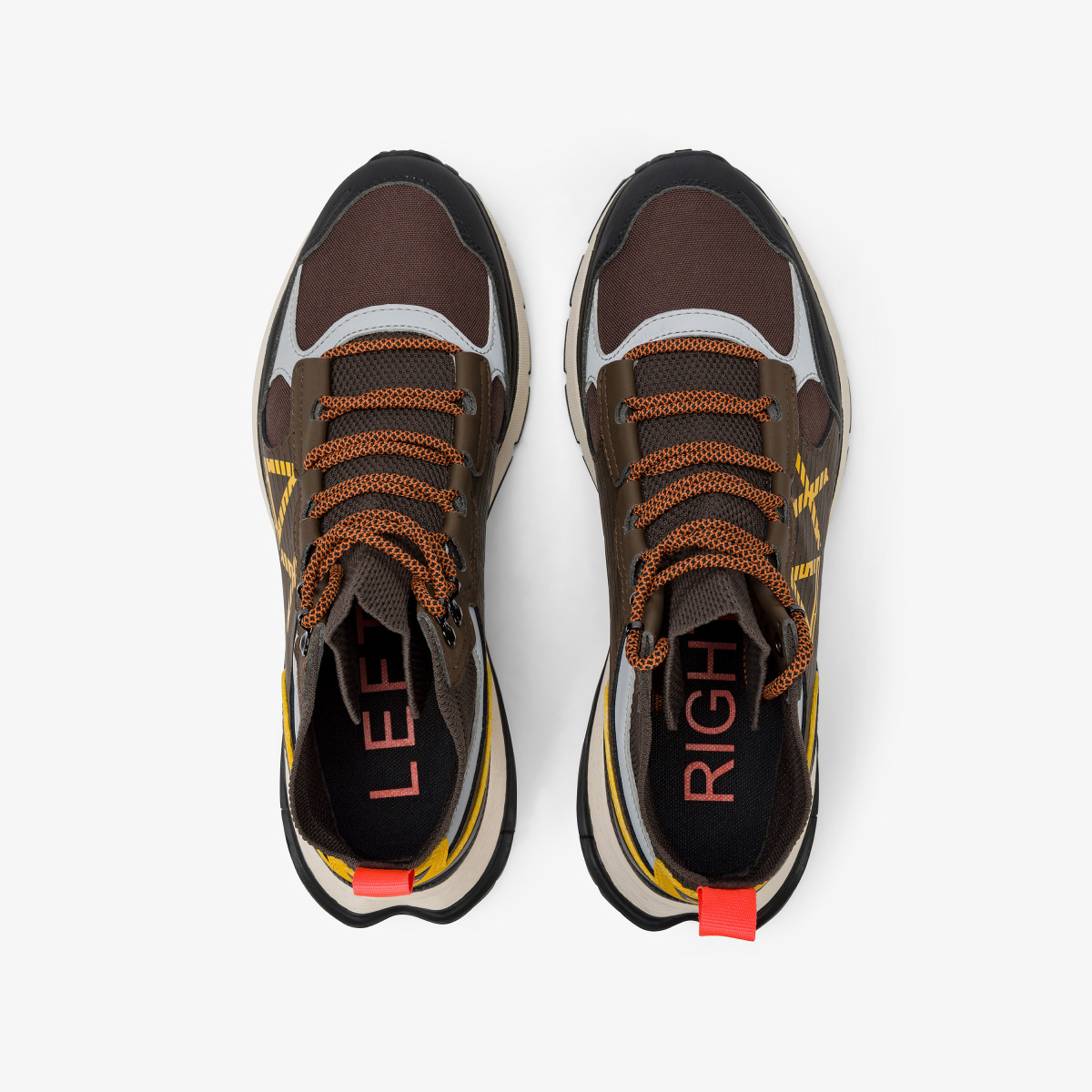 Brown Fire & Camping sporty nylon e pu sneaker