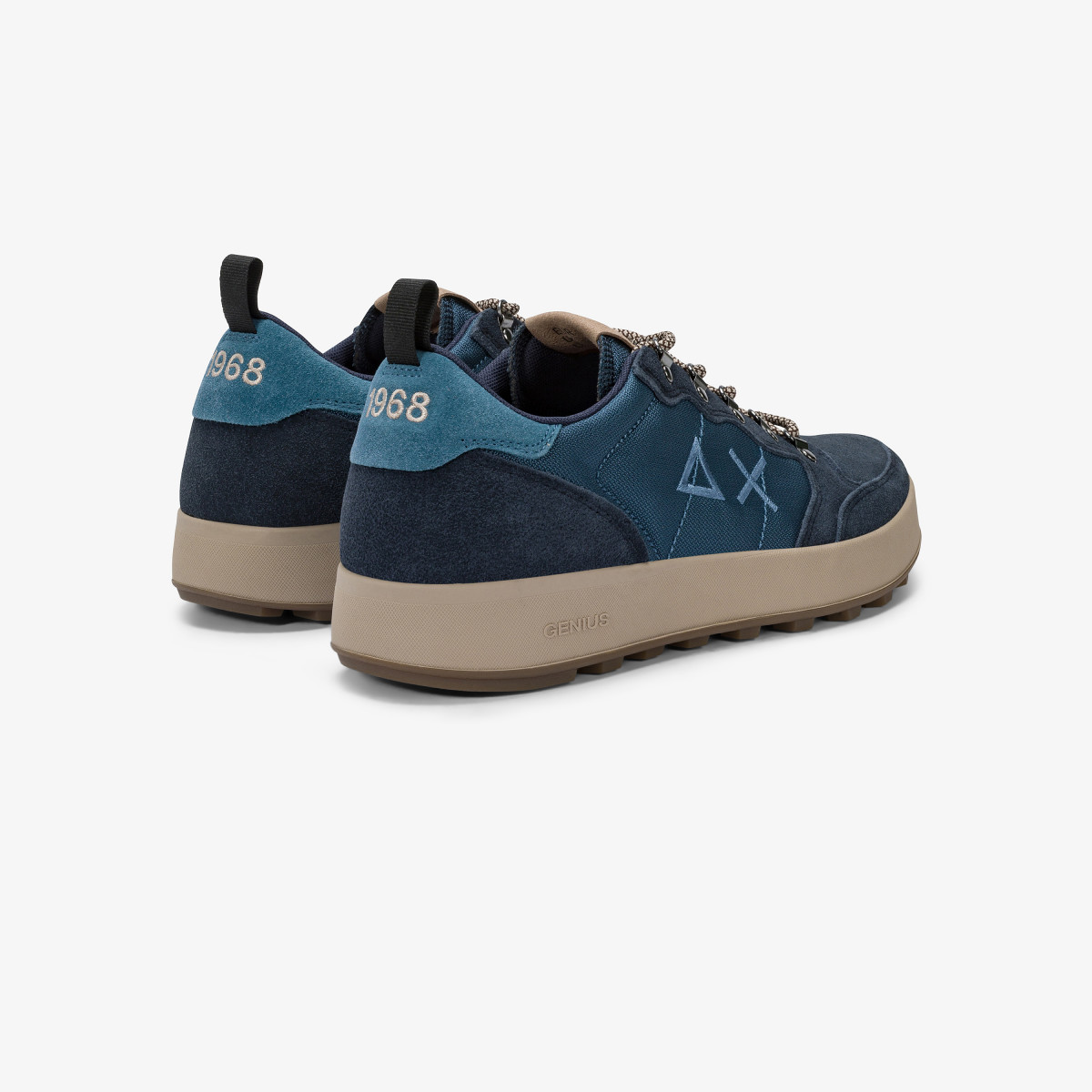 Sneaker Genius Solid in nylon e suede navy blue