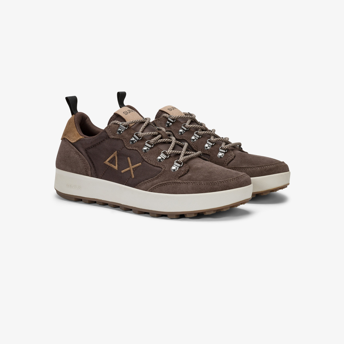 Sneaker Genius Solid in nylon e suede marrone
