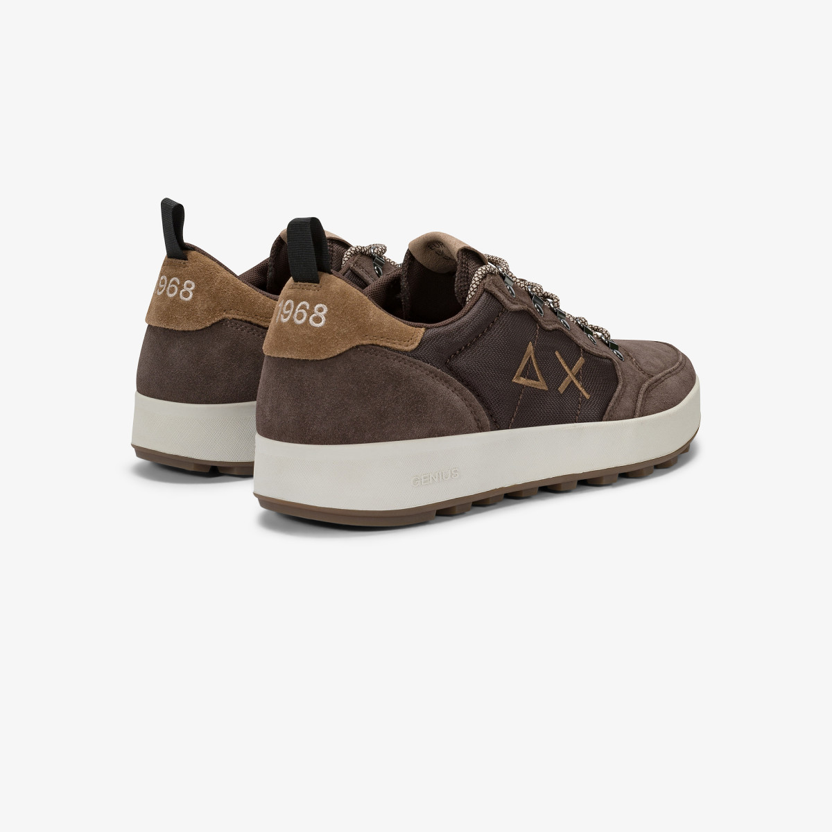 Sneaker Genius Solid in nylon e suede marrone
