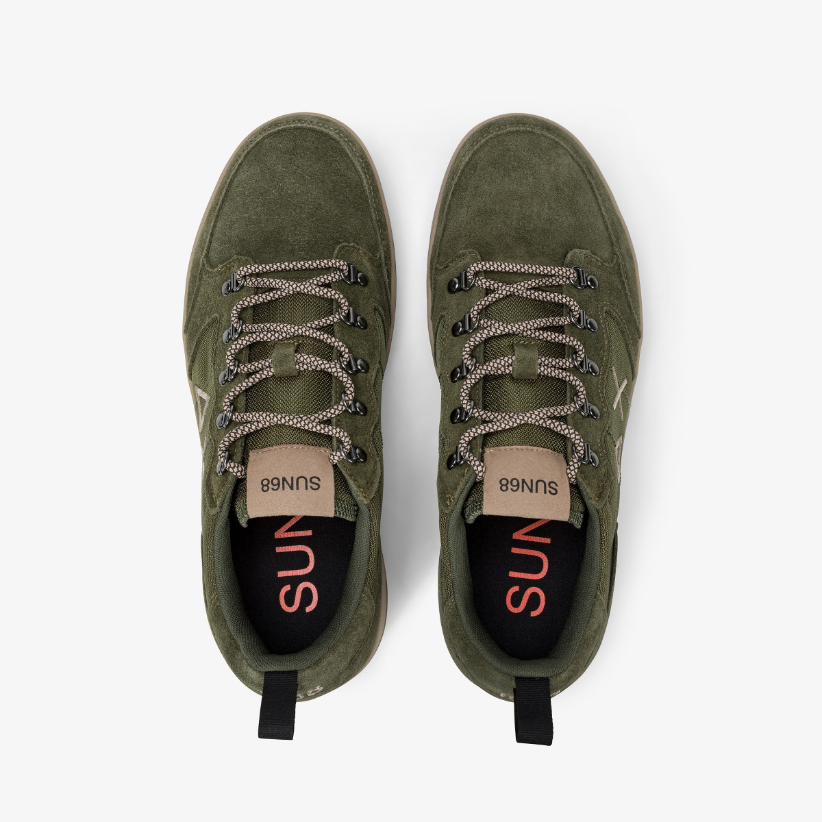 Dark military Genius Solid nylon and suede sneaker