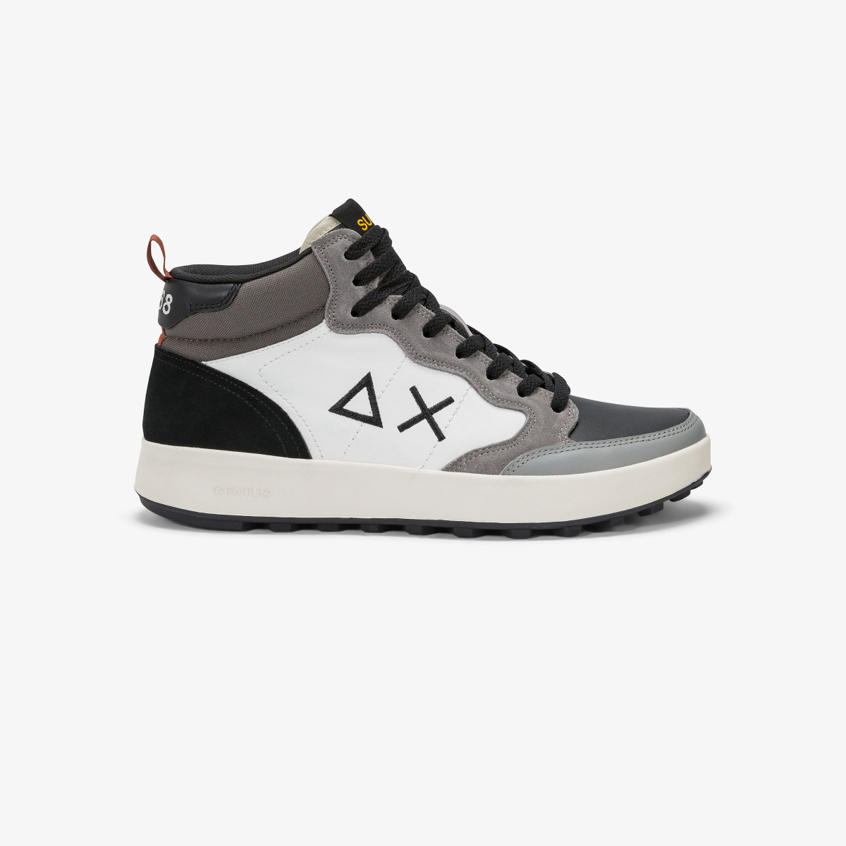 Sneaker Genius Mid in nylon e suede grigio medio