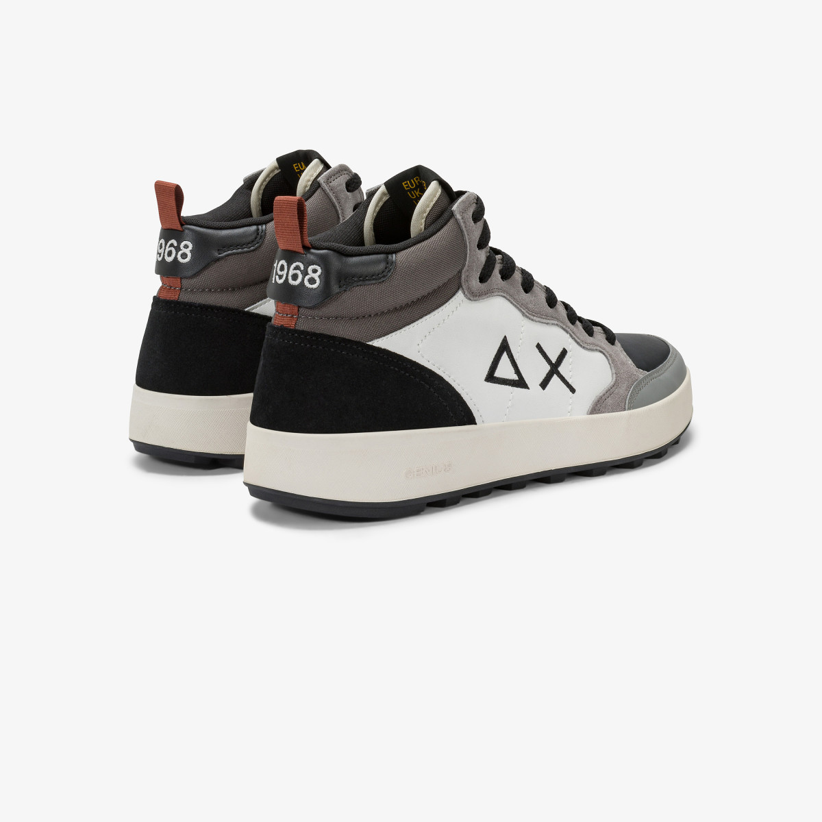 Sneaker Genius Mid in nylon e suede grigio medio