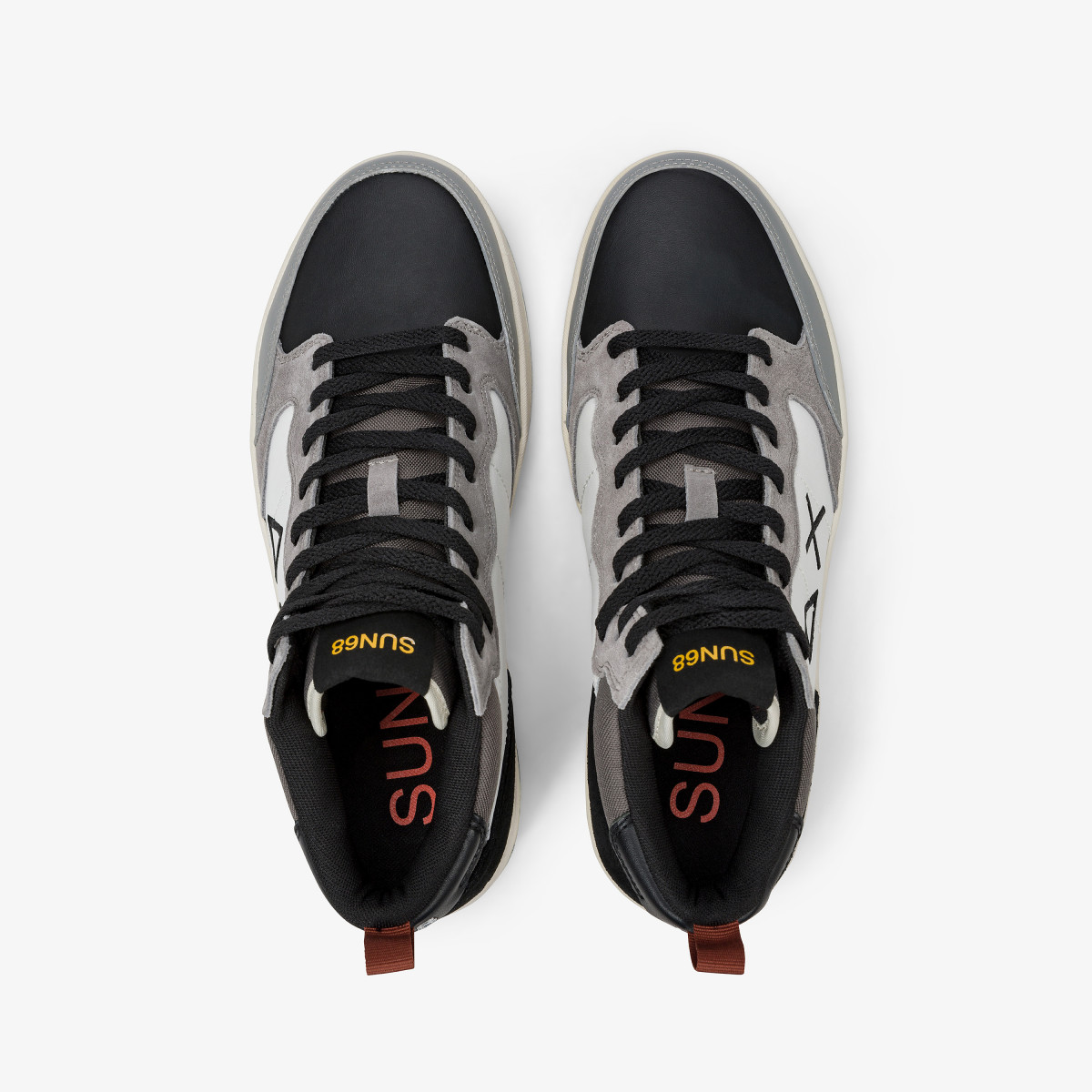 Sneaker Genius Mid in nylon e suede grigio medio