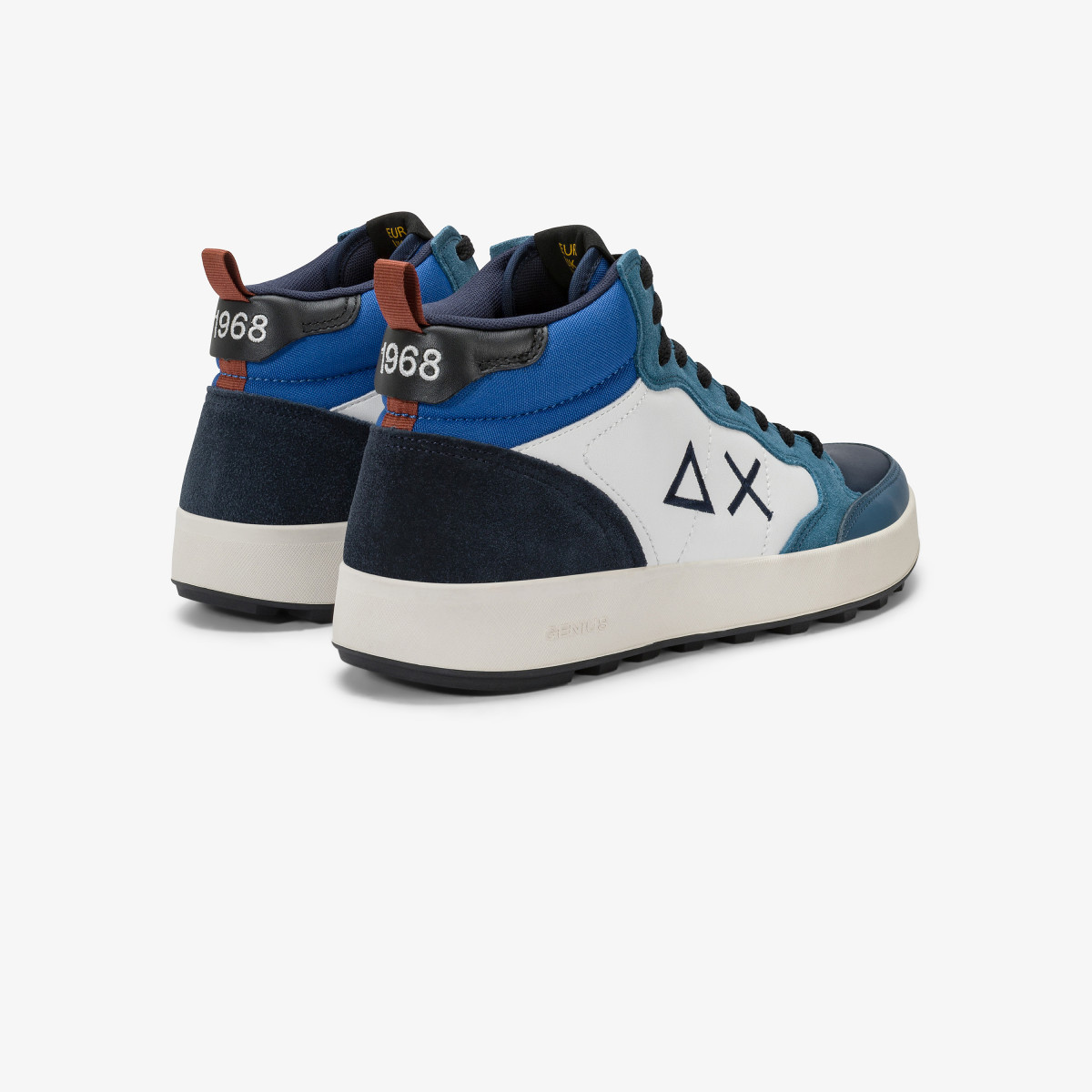 Sneaker Genius Mid in nylon e suede avio scuro