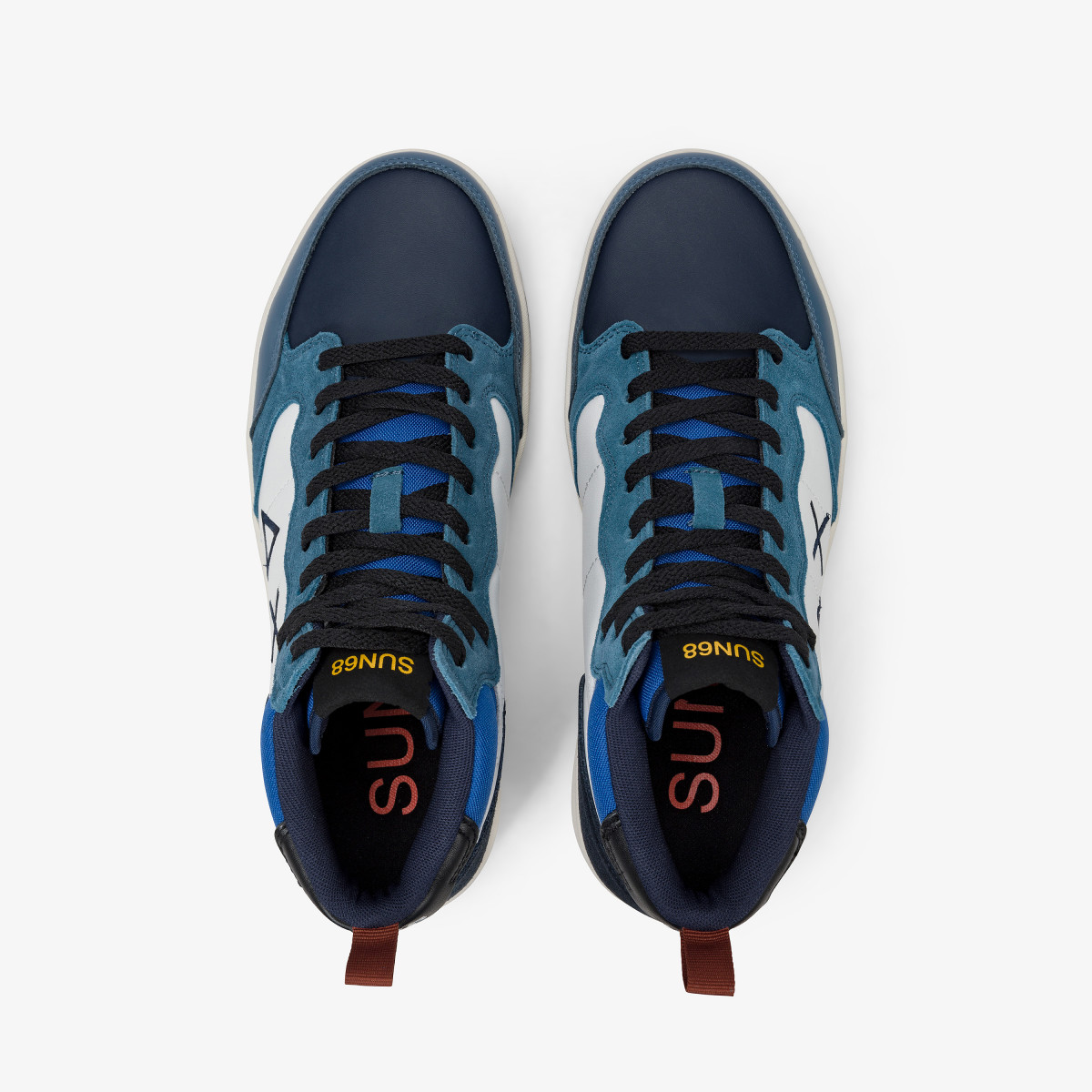 Sneaker Genius Mid in nylon e suede avio scuro