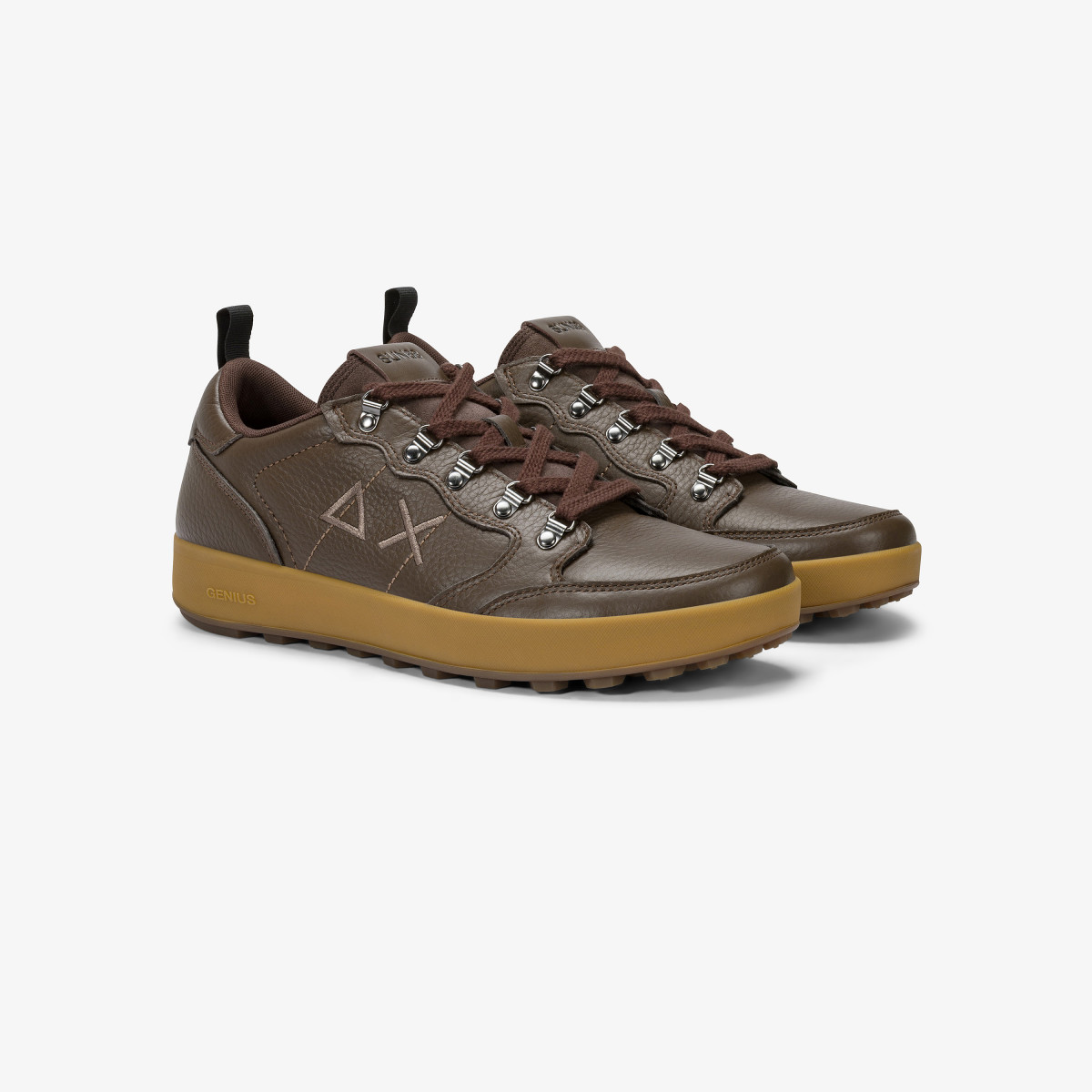 Sneaker Genius in pelle bottalata marrone