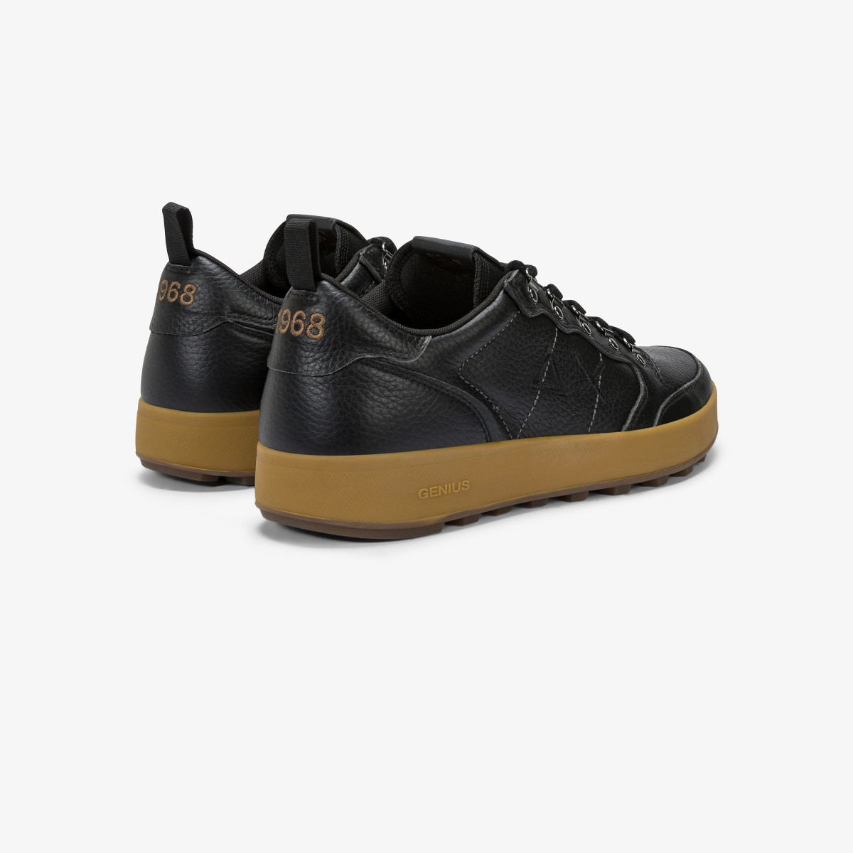 Black Genius tumbled leather sneaker