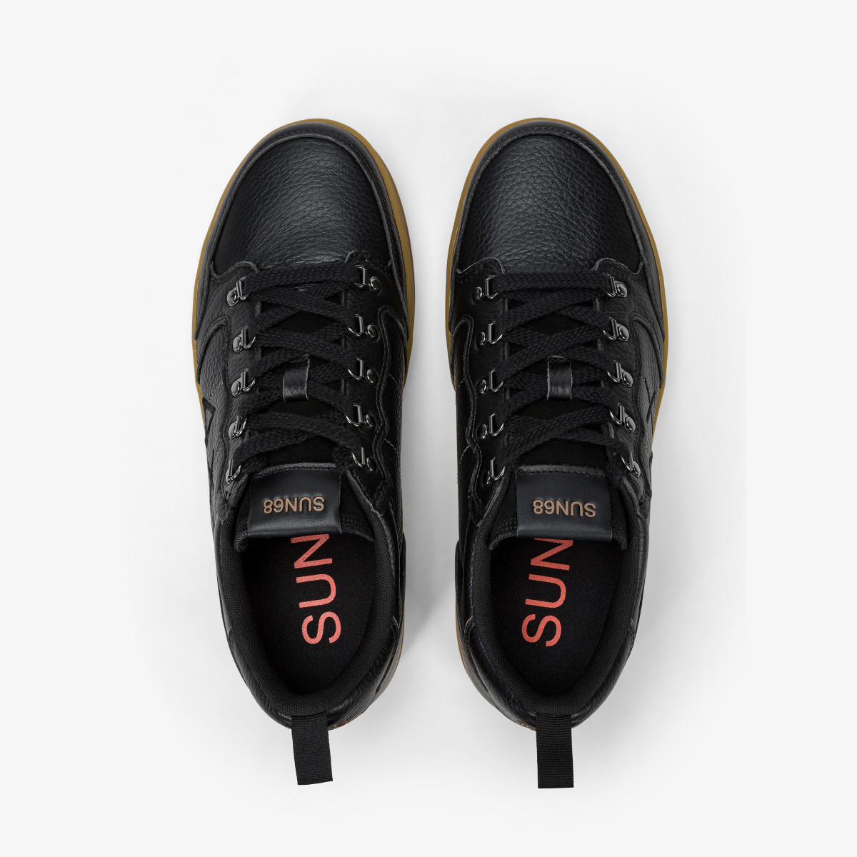 Black Genius tumbled leather sneaker