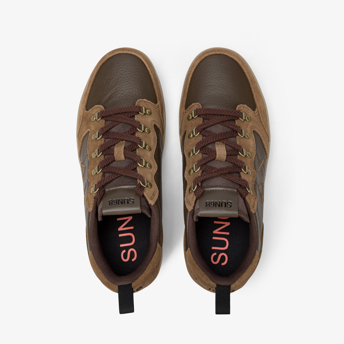 Fox Genius tumbled leather and suede sneaker