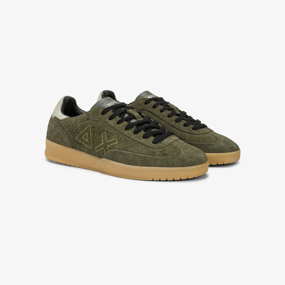 Sneaker California Sun in suede militare scuro