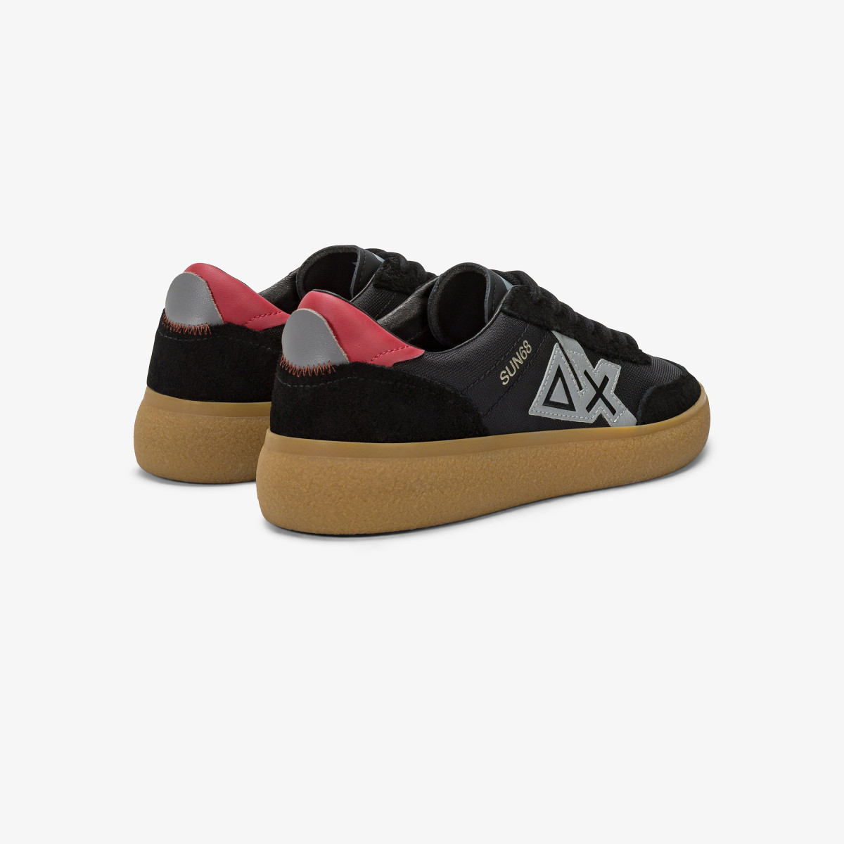 Black Luis Low tumbled leather and suede sneaker