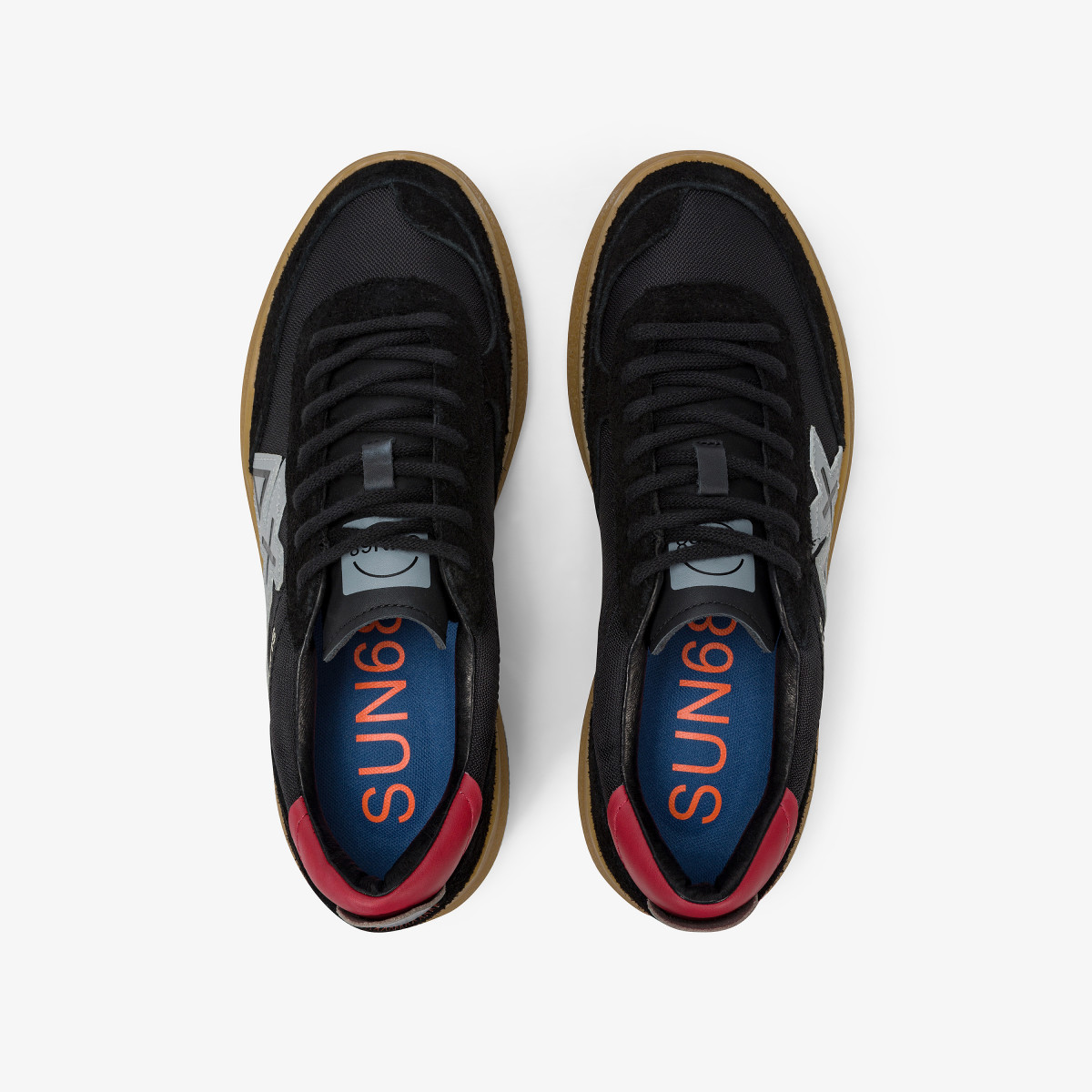 Black Luis Low tumbled leather and suede sneaker