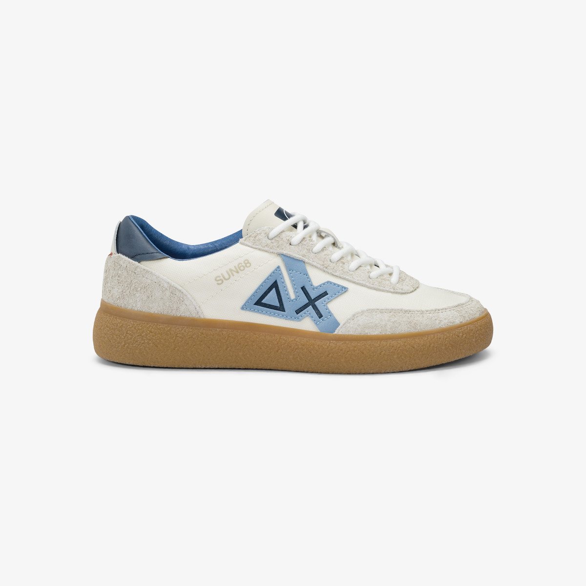 Sneaker Luis Low in suede e pelle bottalata bianco panna